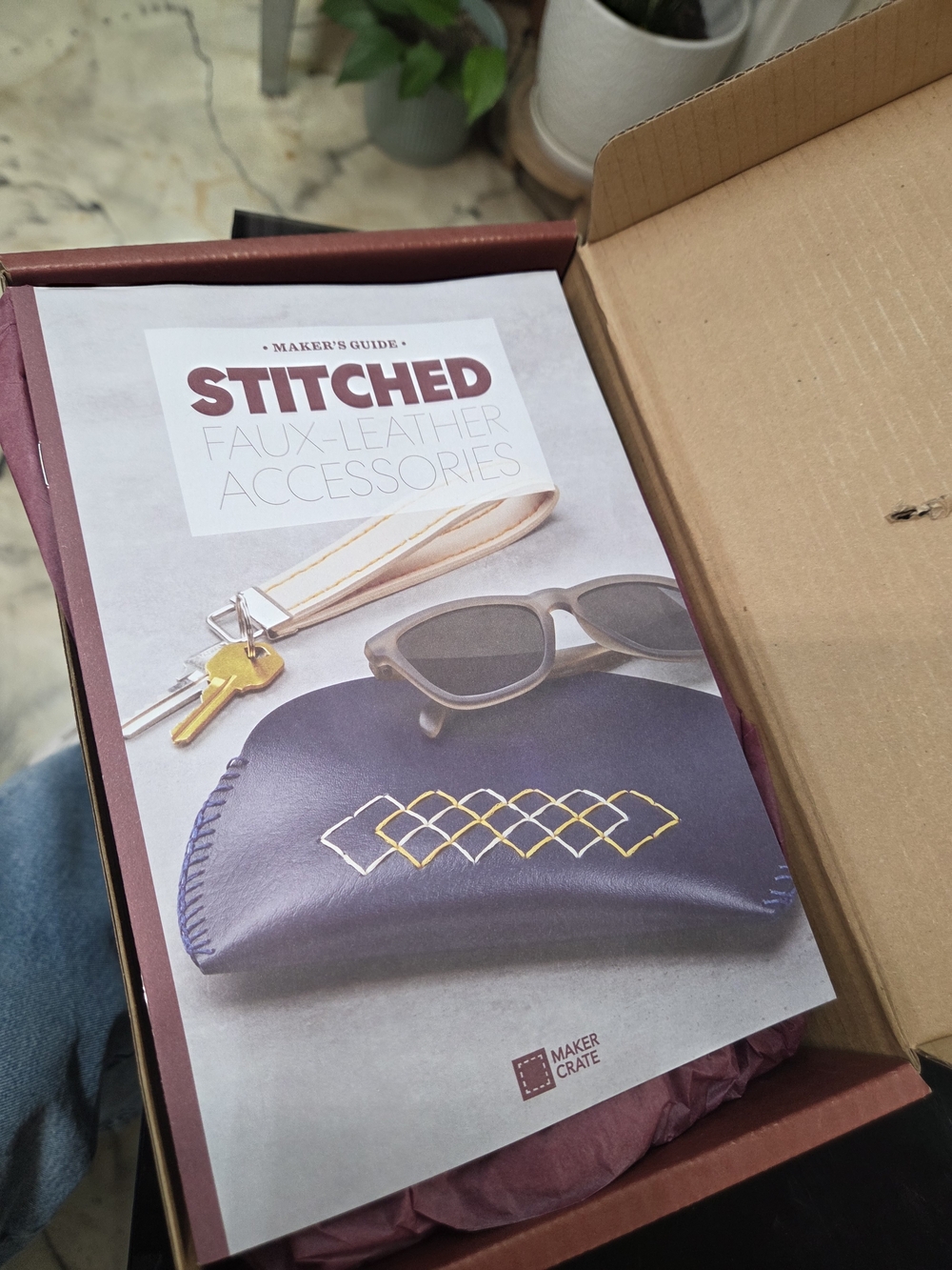 Stitched Faux-Leather Accessories Kit - Navy